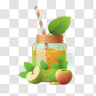 Apple Juice
 - Refreshing Apple Drink In Mason Jar Transparent PNG