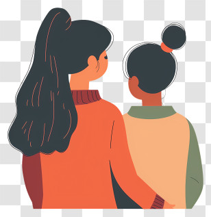 Mother And Daughter - Illustration Of Two People Together Transparent PNG