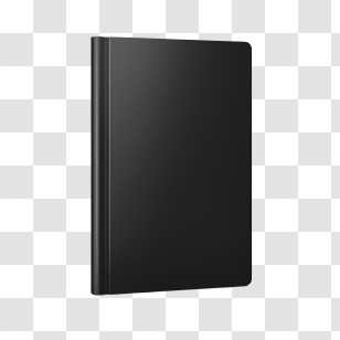 Book Cover Mockup - Sleek Black Hardcover Notebook Transparent PNG