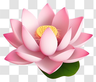 Pink Lotus Flower - Pink Lotus Flower Illustration Transparent PNG