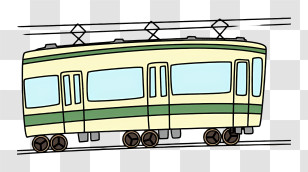 Icon - Green Train Cartoon Illustration Transparent PNG
