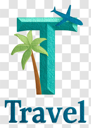 Travel Logo - Travel 'T' Logo With Palm Transparent PNG