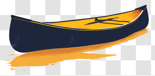Canoe - Yellow And Blue Canoe Transparent PNG