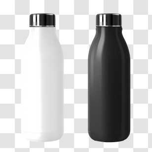 Water Bottle - Black And White Insulated Bottles Transparent PNG