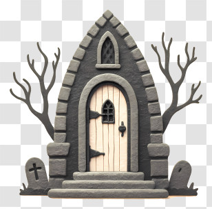 Spooky Door - Spooky Gothic House Transparent PNG