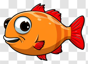 Cartoon Fish - Cartoon Orange Fish Illustration Transparent PNG