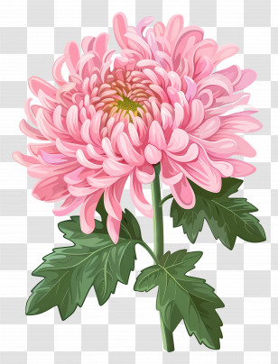 Chrysanthemum Flower - Pink Chrysanthemum Flower Illustration Transparent PNG