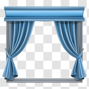 Blue Curtain - Elegant Blue Curtains Draped On Window Transparent PNG