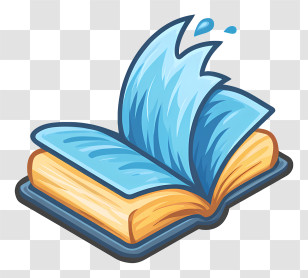 Book Icon - Open Book With Wavy Pages Transparent PNG