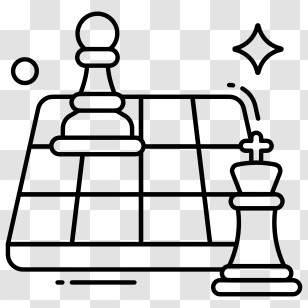 Chessboard Icon - Chess Pieces On Board Transparent PNG