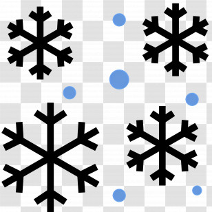 Snowflake - Snowflakes And Blue Dots Winter Design Transparent PNG