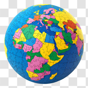 Globe - Colorful Globe Puzzle Transparent PNG