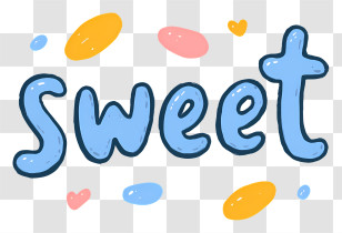 Sweet - Sweet Blue Hand-Lettering Transparent PNG