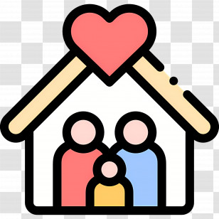 Family - Family House Icon With Heart Symbol Transparent PNG