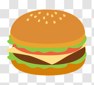 Food - Classic Cheeseburger Fast Food Illustration Transparent PNG