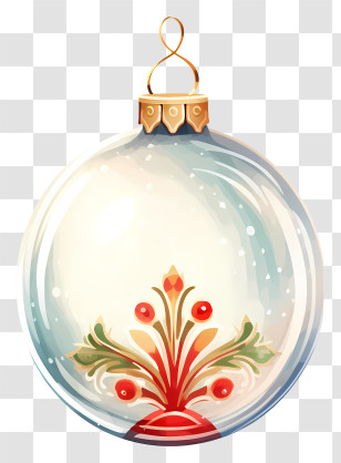 Clear Glass Ornament - Decorated Christmas Ornament Ball Transparent PNG