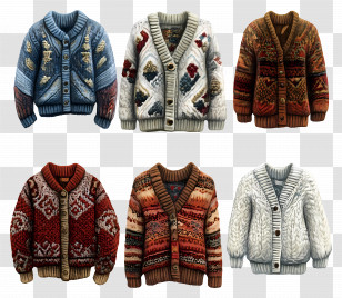 Cardigan - Colorful Patterned Cardigans Transparent PNG