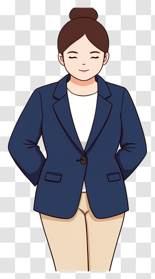 Obese Woman - Calm Woman In Blue Blazer Transparent PNG