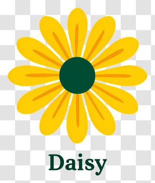 Daisy Logo - Bright Yellow Daisy Illustration Transparent PNG