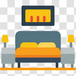 Sleeping Room - Cozy Bedroom With Lamps Transparent PNG