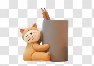 Pencil Case Diary Desk - Brush Pot - Cartoon Desktop Pen Holder Material Transparent PNG