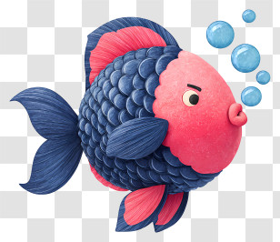 Cartoon Fish - Cute Pink Blue Fish Illustration Transparent PNG