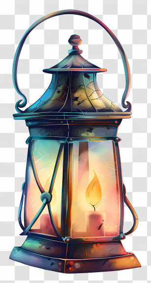 Metal Lantern - Vintage Lantern With Candle Light Transparent PNG