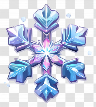 Snowflake Icon - Blue Crystal Snowflake Transparent PNG