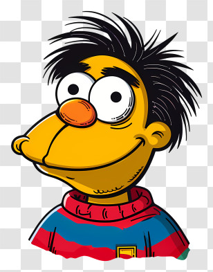 Cartoon Character - Yellow Character With Striped Shirt Transparent PNG