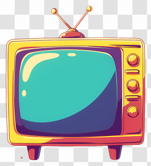 World Television Day - Colorful Retro Television With Antennas Transparent PNG