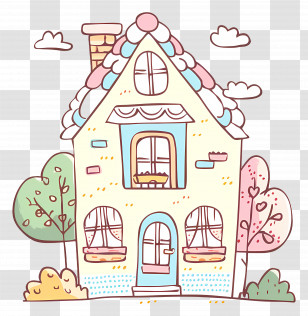 House - Cute Colorful House Illustration Transparent PNG