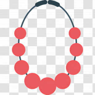 Pearl Necklace - Red Beaded Necklace Transparent PNG