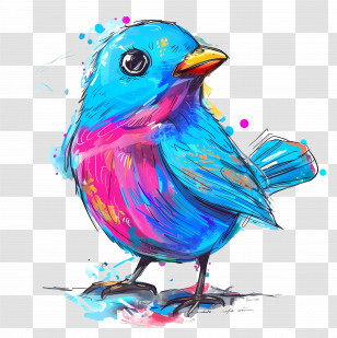 Blue Bird - Colorful Bird Illustration Transparent PNG