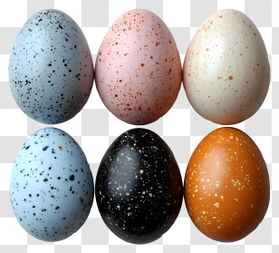 Easter Eggs - Colorful Speckled Eggs Transparent PNG