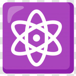 Atom Symbol Emoji - Purple Atom Symbol Icon Transparent PNG