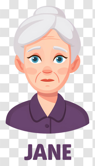 Jane Goodall - Elderly Woman Portrait Illustration Transparent PNG
