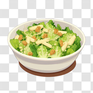 Salad - Caesar Salad In A Bowl Transparent PNG