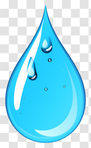 Realistic Water Drop - Bright Blue Water Drop Transparent PNG