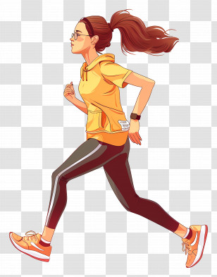 Woman Jogging - Running Woman Illustration Transparent PNG