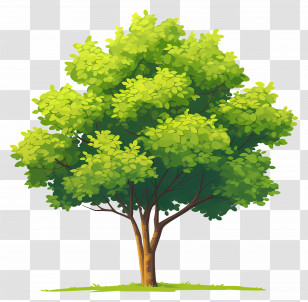 Green Tree - Green Tree Illustration For Nature Themes Transparent PNG