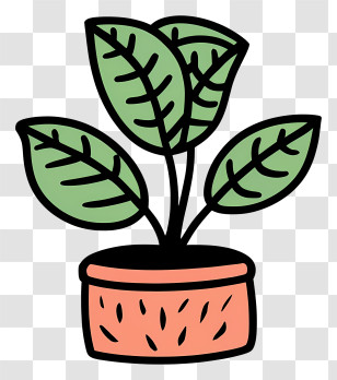 Potted Plant - Cartoon Green Potted Plant Transparent PNG