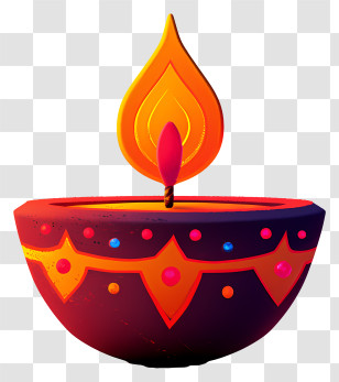 Decorative Oil Lamp - Red And Yellow Decorative Oil Lamp Transparent PNG