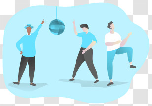 1 Cartoon Image - Three People Dancing At A Party Transparent PNG