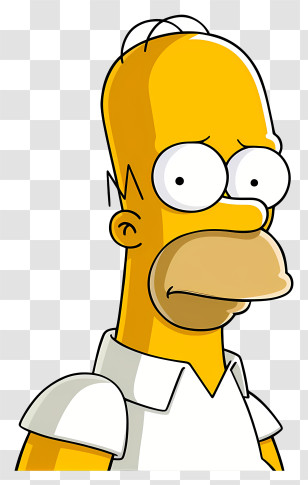 Simpsons - Cartoon Yellow Character Wearing A White Shirt Transparent PNG
