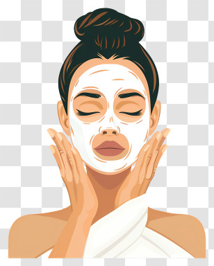 Woman Applying Mask - Woman Applying A Face Mask Transparent PNG