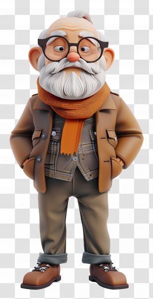 Old Man - Cartoon Illustration Of An Elderly Man Transparent PNG