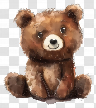 Bear - Cute Teddy Bear Illustration Transparent PNG