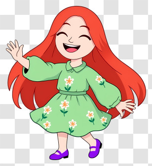 Woman Laughing - Happy Girl In Green Dress Transparent PNG