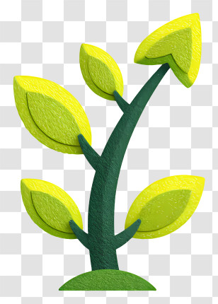Growth Icon - Green Plant With Leaves Transparent PNG