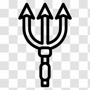 Trident - Black And White Trident Symbol Transparent PNG